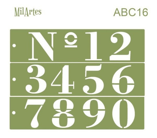 Imagen 1 de 1 de Mil Artes - Stencil Números 8cm Alto - Abc16