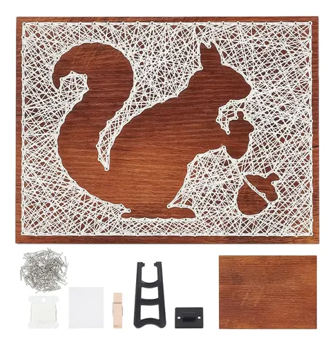 FunSpace Manualidades con Hilo y Clavos con Bastidor y Todos los Accesorios Necesarios para Niños, Adultos, Estudiantes - Decoración de Pared para el Hogar - Regalo Único (Cáctus