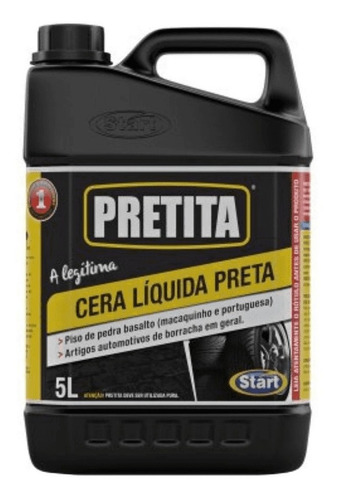 3 Cera Liquida Preta 5 Litros  Pretita Tingir Piso Borracha