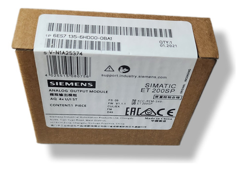 6es7135-6hd00-0ba1 Siemens Et200sp Módulo De Saída Analóg