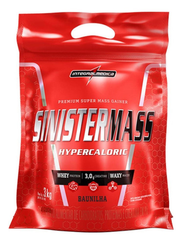 Sinister Mass Hipercalórico  baunilha em sachê de 3kg