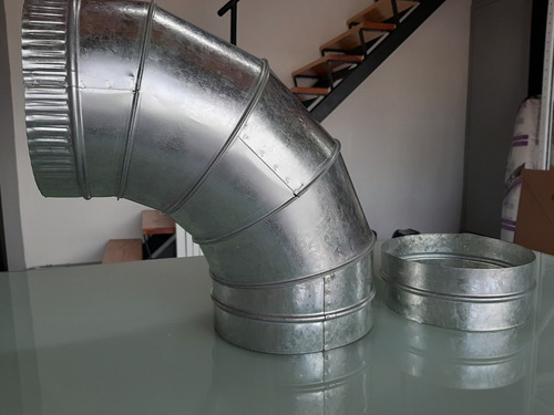 Codo 90 Y Niple Galvanizado De 8 Calibre 26 Redondo