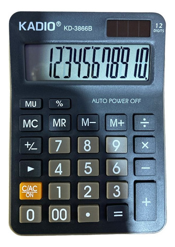 Calculadora 12 Dígitos Kadio Pequeña Color Negra