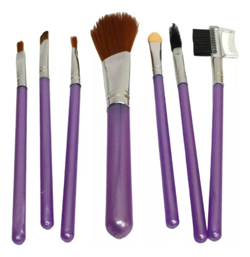 Set De 7 Brochas Makeup + Cepillo Cejas Pestañas