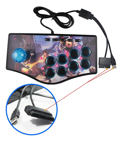 Controlador Usb Retro Arcade Rocker Para Ps2/