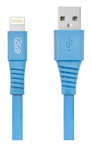 Cabo Lightning I2go Certificado Mfi 1,2m 2,4a Flat Azul