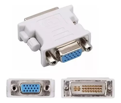 Adaptador Convertidor Dvi 24+5 Pines Macho A Vga Hembra 15 