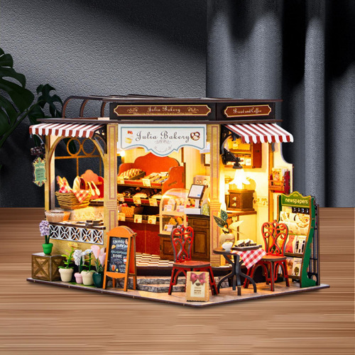 Casas De Muñecas Diy Con Muebles Panadería Diorama Adornos