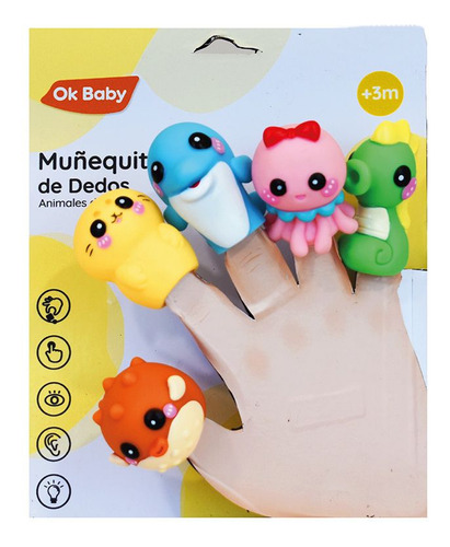 5 Titeres De Dedo De Goma Para Bebe Diferentes Formas