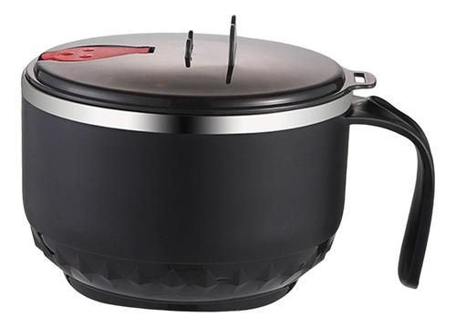 Speedy Ramen Cooker Con Tapa Ensaladera Negro Individual