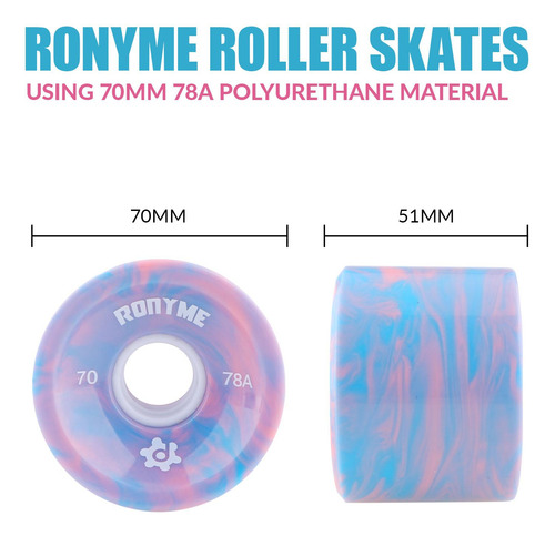 8 X Ruedas De Skate Duraderas 70x51 Mm Longboard Roller 78a