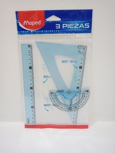 Juego Geometria Marca Maped Blister X 3 Piezas Microcentro