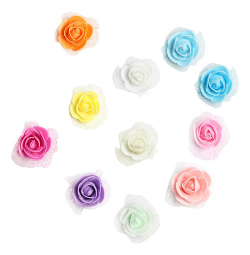 100x Rosas Artificiales Cabeza De Flor Bricolaje Boda
