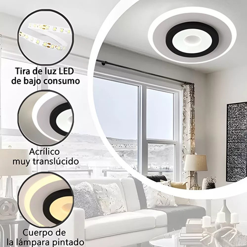 Lámpara De Techo Led Moderna Con Luz Tricromática Para Sala