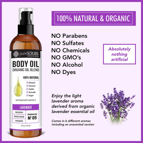 Aceite Corporal De Lavanda Ultra Hidratante Para Piel Seca,