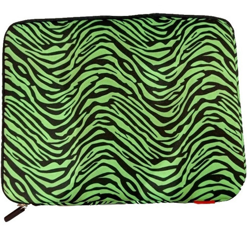 Funda Neoprene Tablet 8  Diseño Tigre Verde 24x19cm Cierre