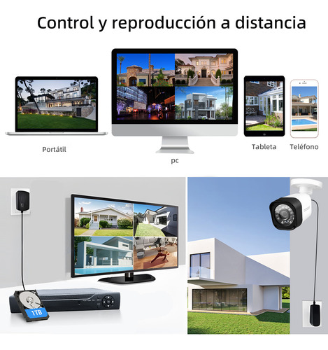 Kit 4 Cámaras De Seguridad COZYCAST K4w 5mp Color Blanco Con Resolución De 4ch 5mp Visión Nocturna Incluida Exterior Videovigilancia 1T