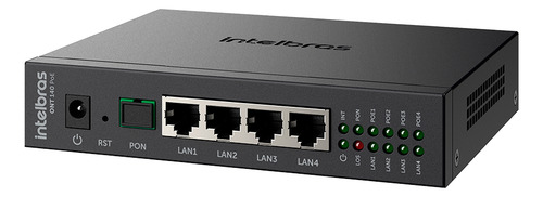 Modem Optico Pon Lan 4p Ont 140 Poe Intelbras Cor Preto