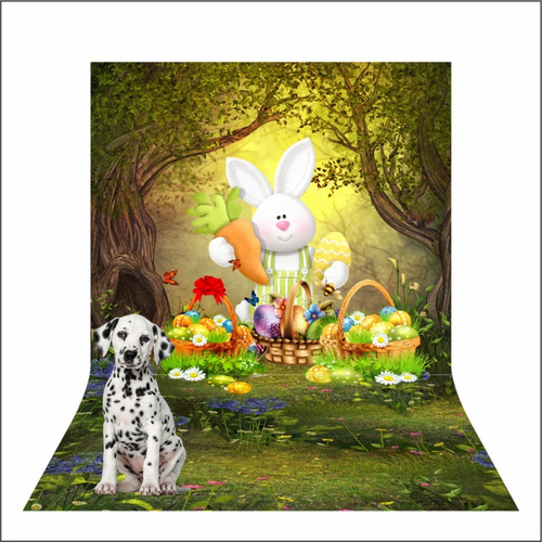 Fundo Fotográfico Pet Shop 1,20 X 1,70 M Tecido Sublimado 3d Cor Pascoa - Cd2293 Desenho Impresso Modelos