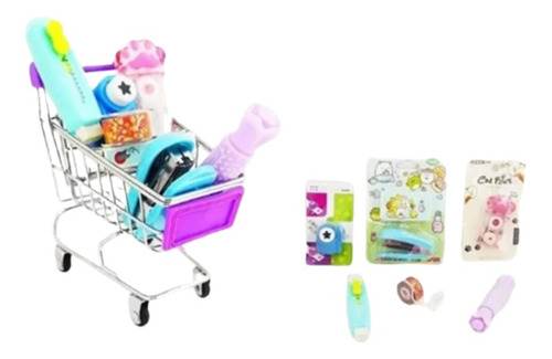 Mini Carrito De Compras Supermercado Canastilla Metal Kawaii