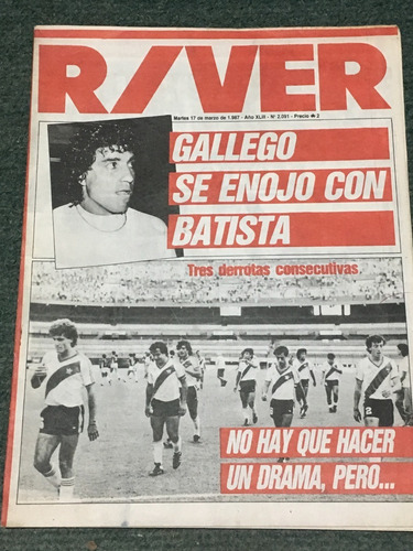 River Plate Revista Marzo 1987 - El Tolo Gallego !