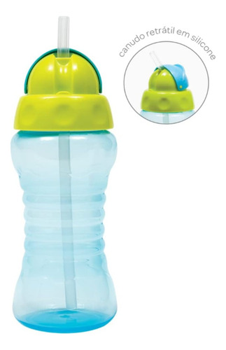 Garrafinha Buba Fresh 300ml Com Canudo Silicone Bpa Free