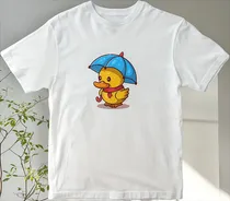 Comprar Camiseta Infantil Patinho Com Guarda Chuvas Ótima Qualidade