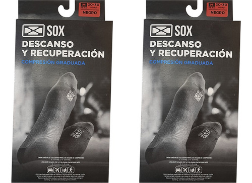 Combo X2 Medias Descanso Compresión 20-30 Sox Negro (me24c)