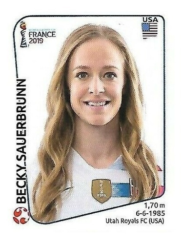 Lámina Album Mundial Femenino Francia 2019 Becky Sauerbrunn