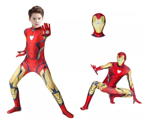 Disfraz Mono De Iron Man Con Máscara Cosplay Para Niños/adultos Traje De Halloween