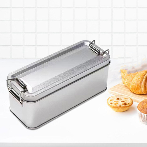 Caixa De Lata De Metal Com Tampa, Lata De Biscoitos, Prata