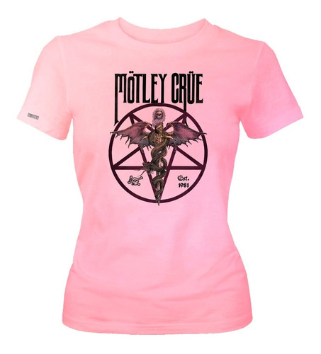 Camiseta Espada Alas Y Serpiente 1981 Motley Crue Mujer Ikrd