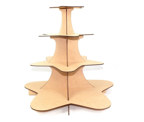 Imagen 4 de 6 de Base Estrella De 4 Pisos Para Cupcakes Muffins En Mdf