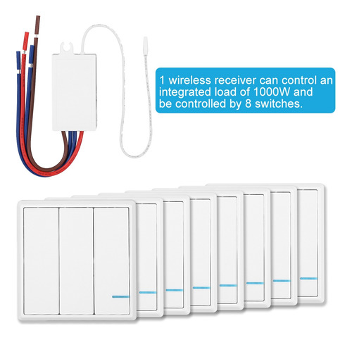 Kit De Lámparas De Pared Rf Inalámbricas Fr Con Control Remo