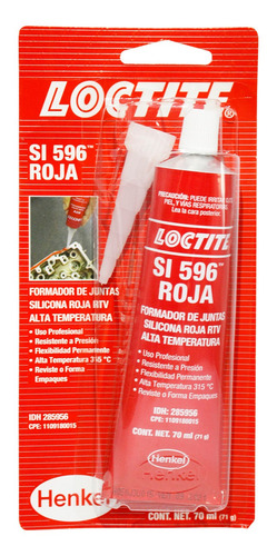 Formador De Juntas Loctite Silicón Rtv Rojo De 70 Ml