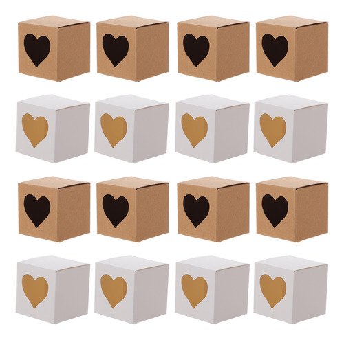 Cajas De Regalo En Forma De Corazón, Caja De Cartón Kraft, 6