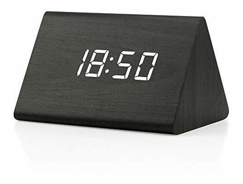 Gearonic Tm Moderno Triángulo De Madera Reloj Led Digital Es