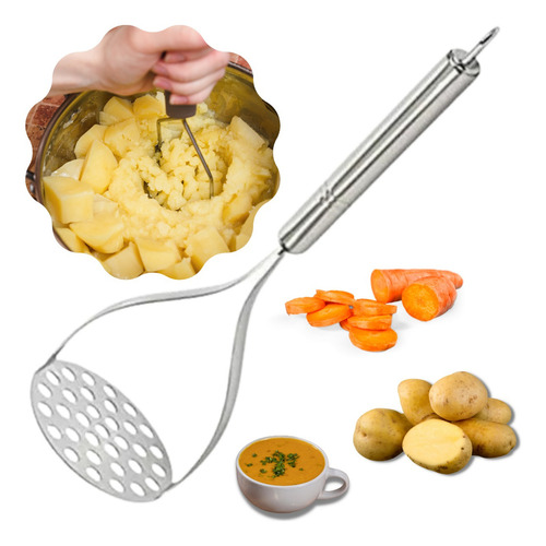 Espremedor Amassador De Batatas E Legumes Inox Ke Home