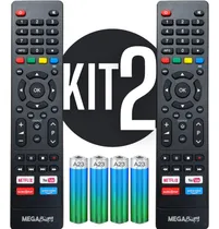 Comprar Kit 2 Controle Remoto Para Tv Philco Smart 4k Teclas Netflix, Youtube, Globoplay E Prime Video