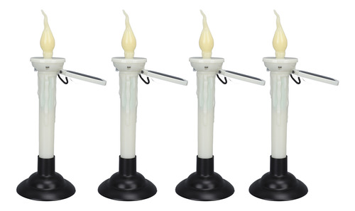 4 Velas Cónicas Que Parpadean De Color Amarillo Cálido