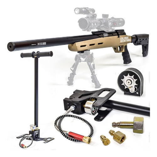 Rifle Pcp Fox Tactical 3.0 Custom Plus 6.35 + Inflador Pcp