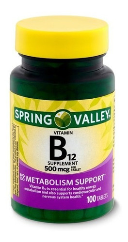 Vitamina B12 500 Mcg Spring Valley 100 Tablets