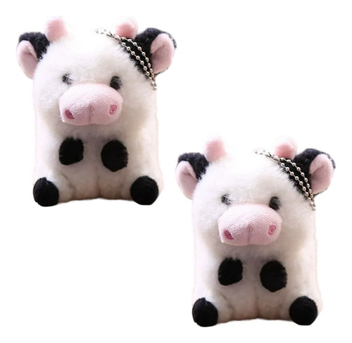 Llavero Peluche Colgante Vaca (2un) Para Bolso Mochila Etc