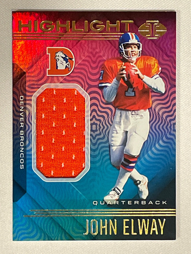 John Elway Game Used Jersey Card Panini Illusions 2020 Inser (Usado)
