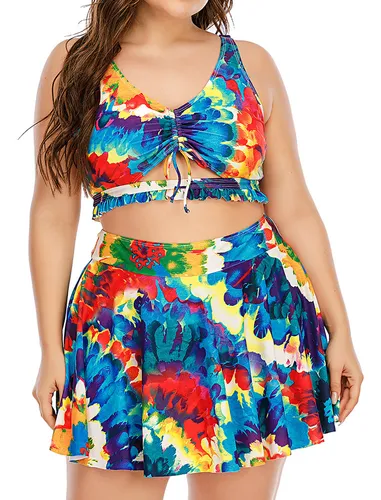 Traje De Baño I Para Mujer, Talla Grande, Con Estampado De C