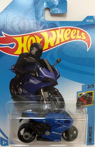 Carrito Hot Wheels Moto Ducati 1199 Panigale Azul Nueva