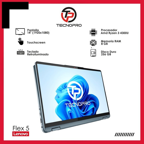 Imagen 3 de 7 de Turbo Lenovo 360 Ryzen 3 = Core I3 8gb Ram - 256 Ssd + Touch
