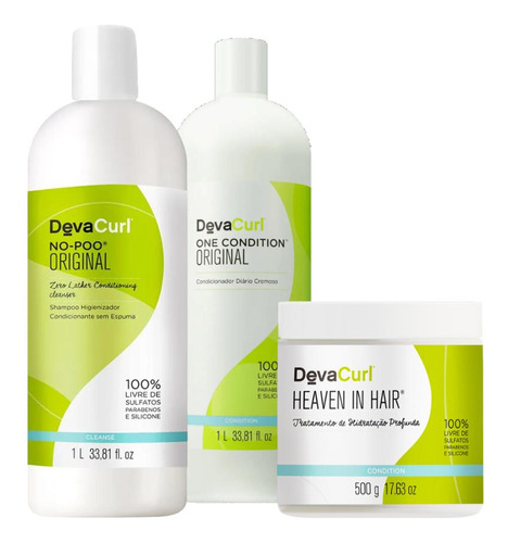 Kit Deva Curl Sh 1l, Cond One Condition 1l, Máscara 500g