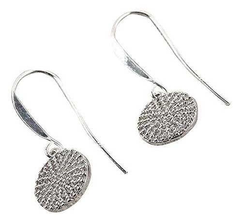 Pendientes Circulares Cz - Alambres De Oreja De Plata De Ley