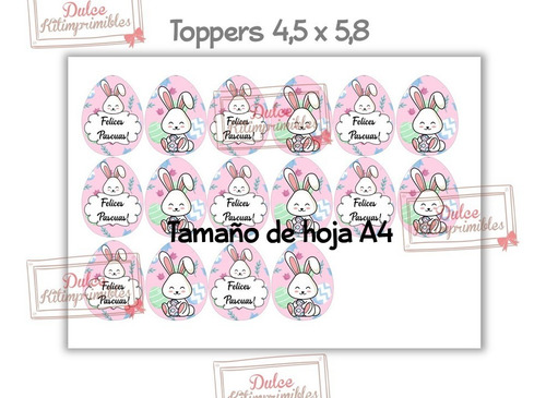 Kit Imprimible Felices Pascuas Conejo Cajita Cubo Bolsita 09